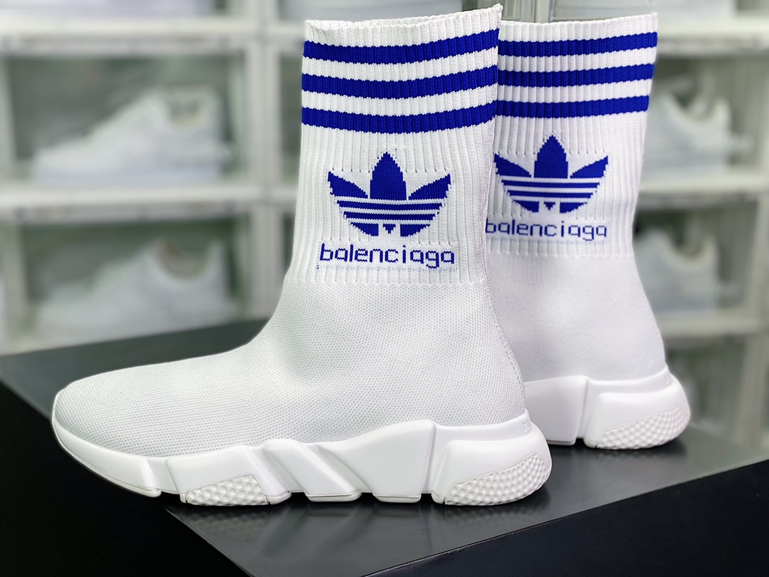 Balenciaga Speed ??Stretch-knit x Adidas hollow bottom knitted high-top