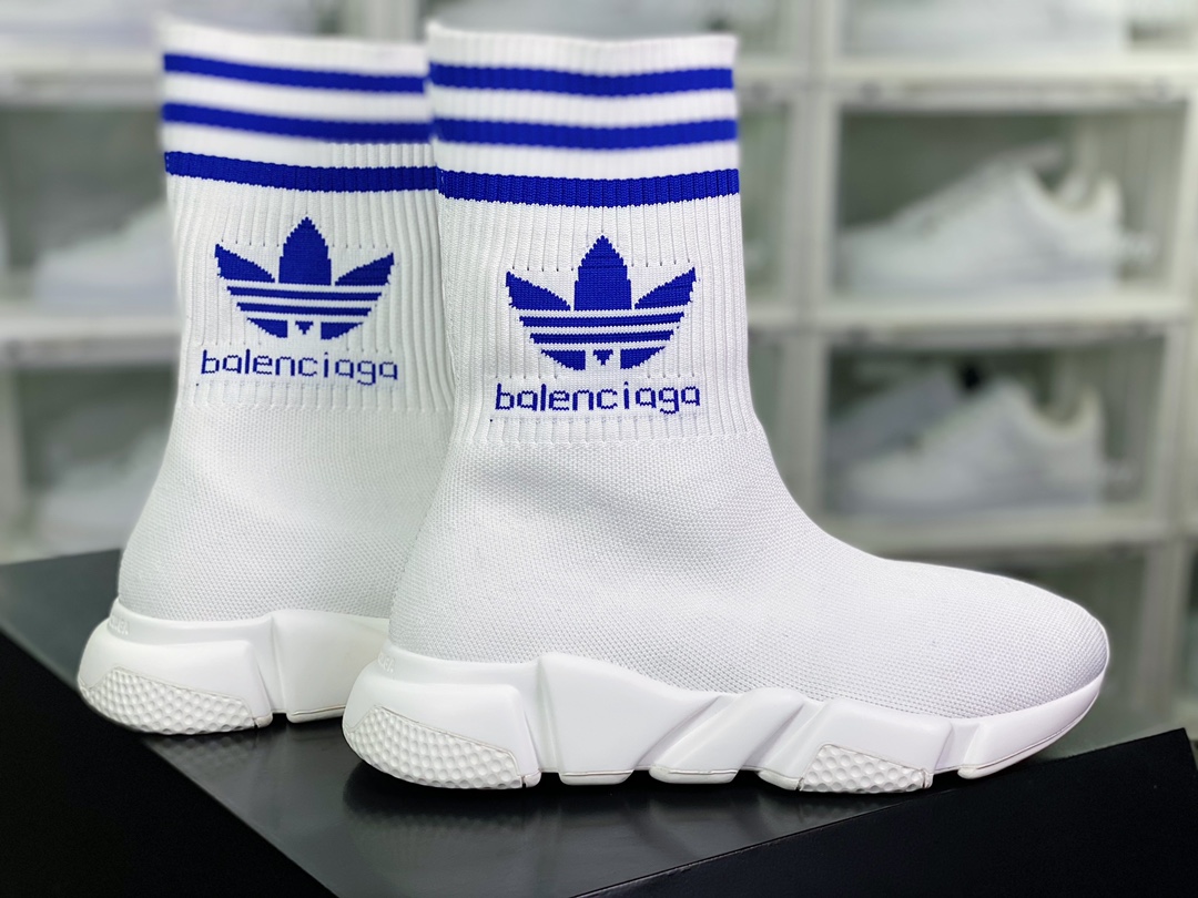 Balenciaga Speed ??Stretch-knit x Adidas hollow bottom knitted high-top