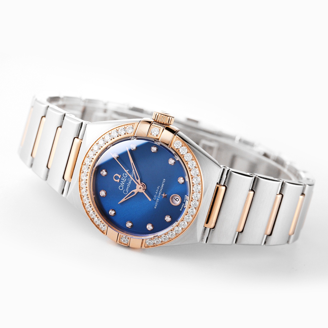 OMEGA Omega Constellation Watch Blue Polishing Women