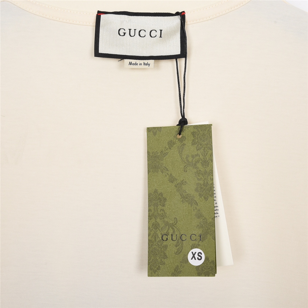 Gucci/古驰23Fw春夏新款时尚女郎印花短袖定制250克