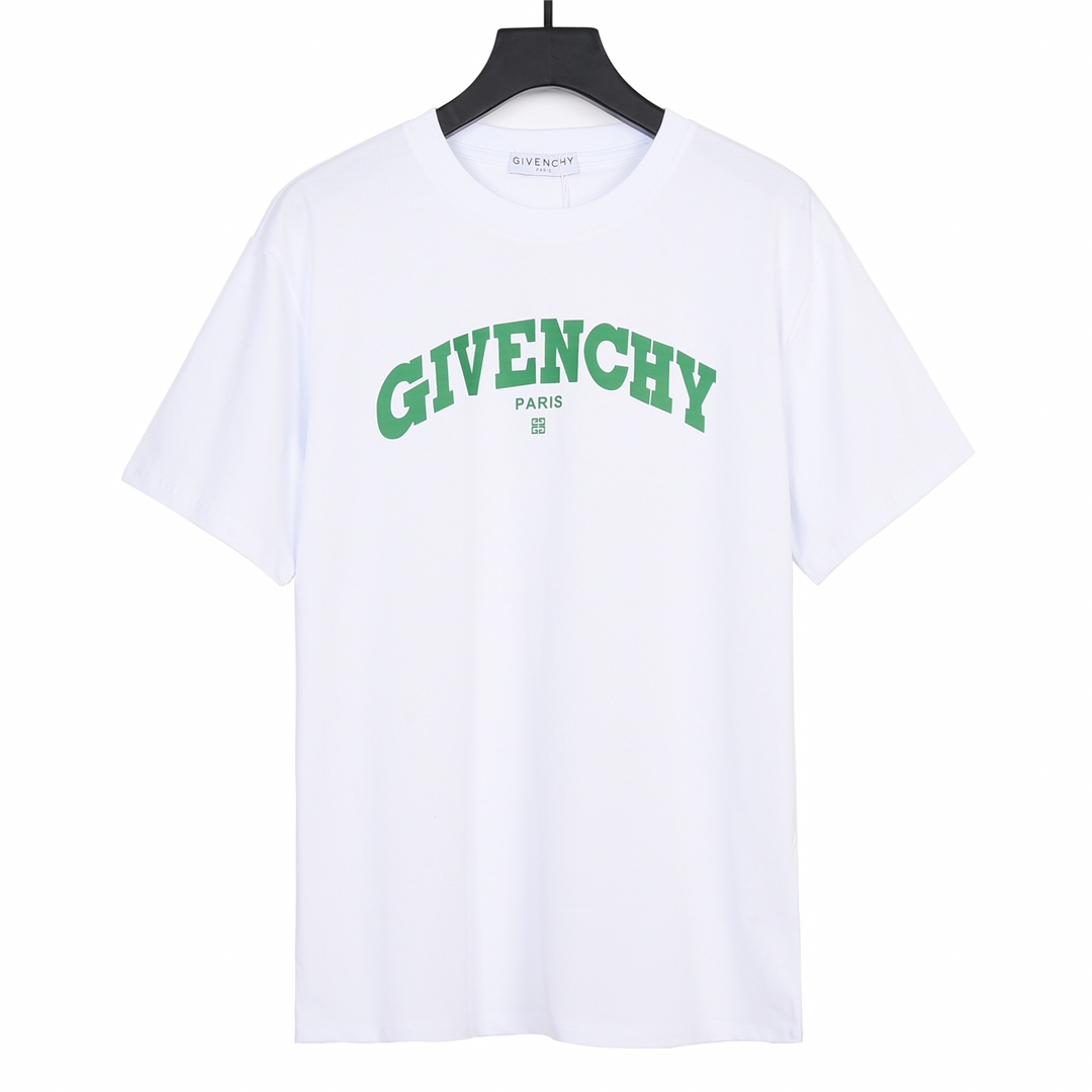 160 Givenchy/纪梵希23Fw春夏新款圆弧字母logo印花短袖