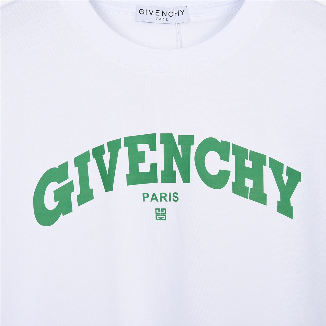 160 Givenchy/纪梵希23Fw春夏新款圆弧字母logo印花短袖