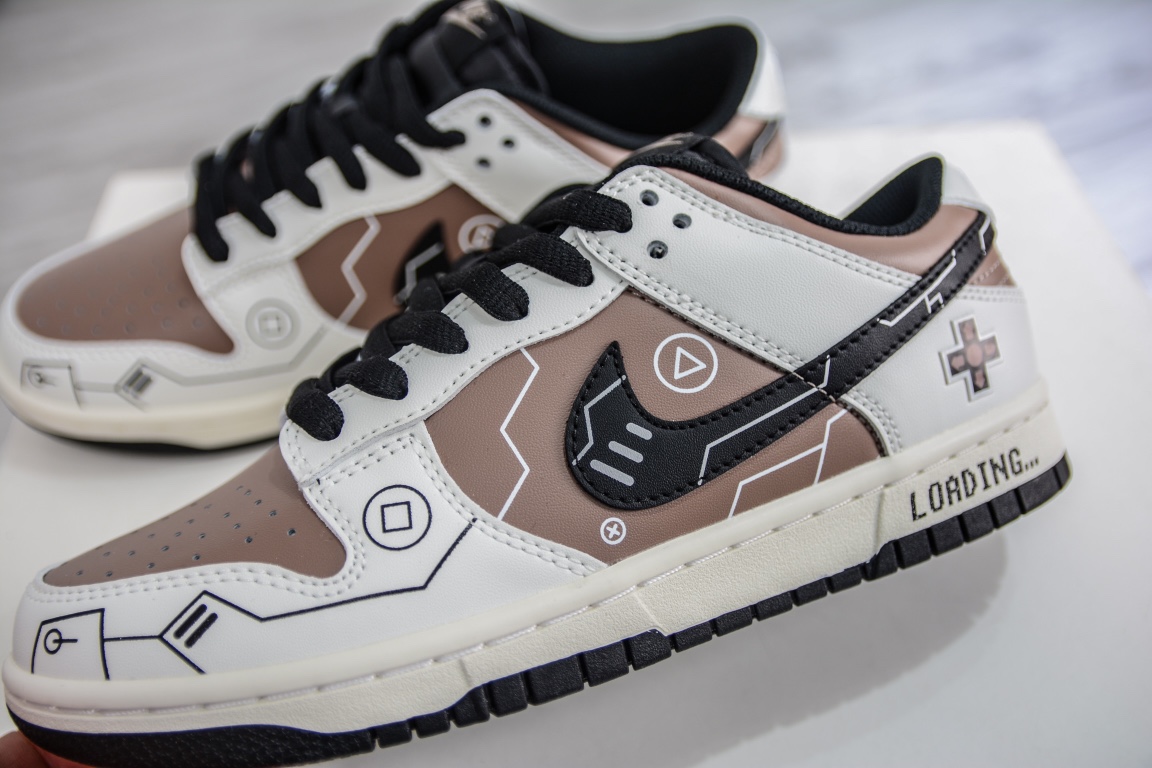300 Nike Dunk Low 定制配色 电玩涂鸦白棕黑PS2363-002