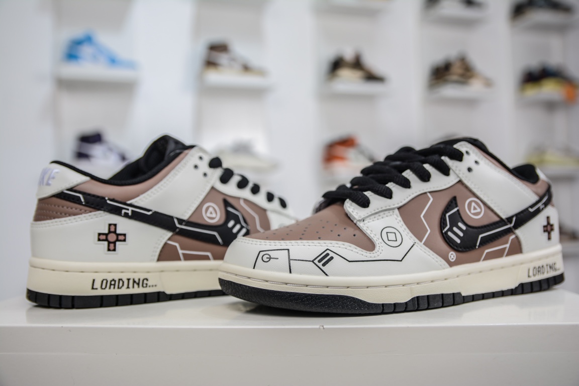 300 Nike Dunk Low 定制配色 电玩涂鸦白棕黑PS2363-002