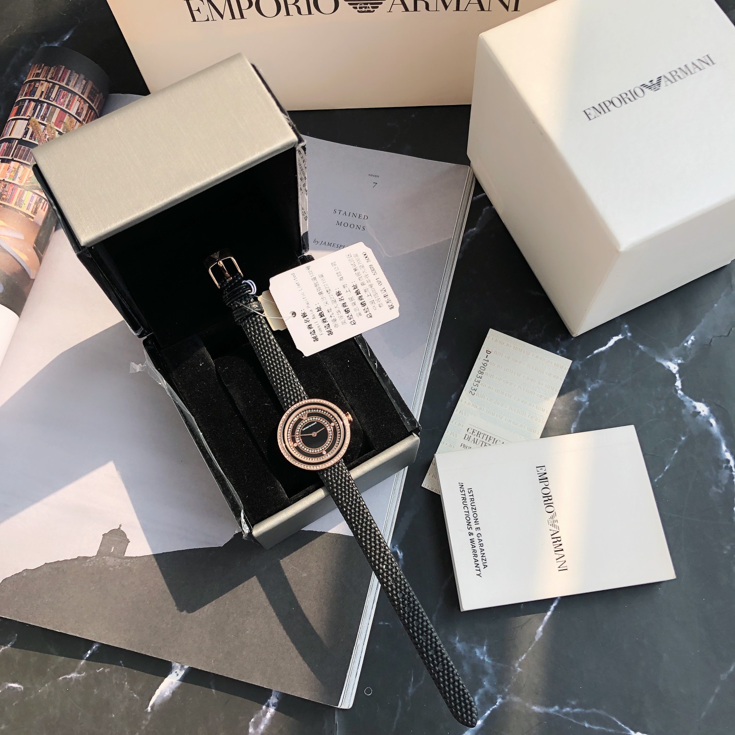 ¡Nuevo primer lanzamiento exclusivo! 💗Reloj de lujo para mujer Armani Fashionable Diamond Crown Starry Light…