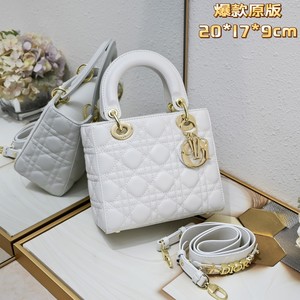 Dior Lady Handbags Crossbody & Shoulder Bags White Gold Hardware Sheepskin Fall Collection