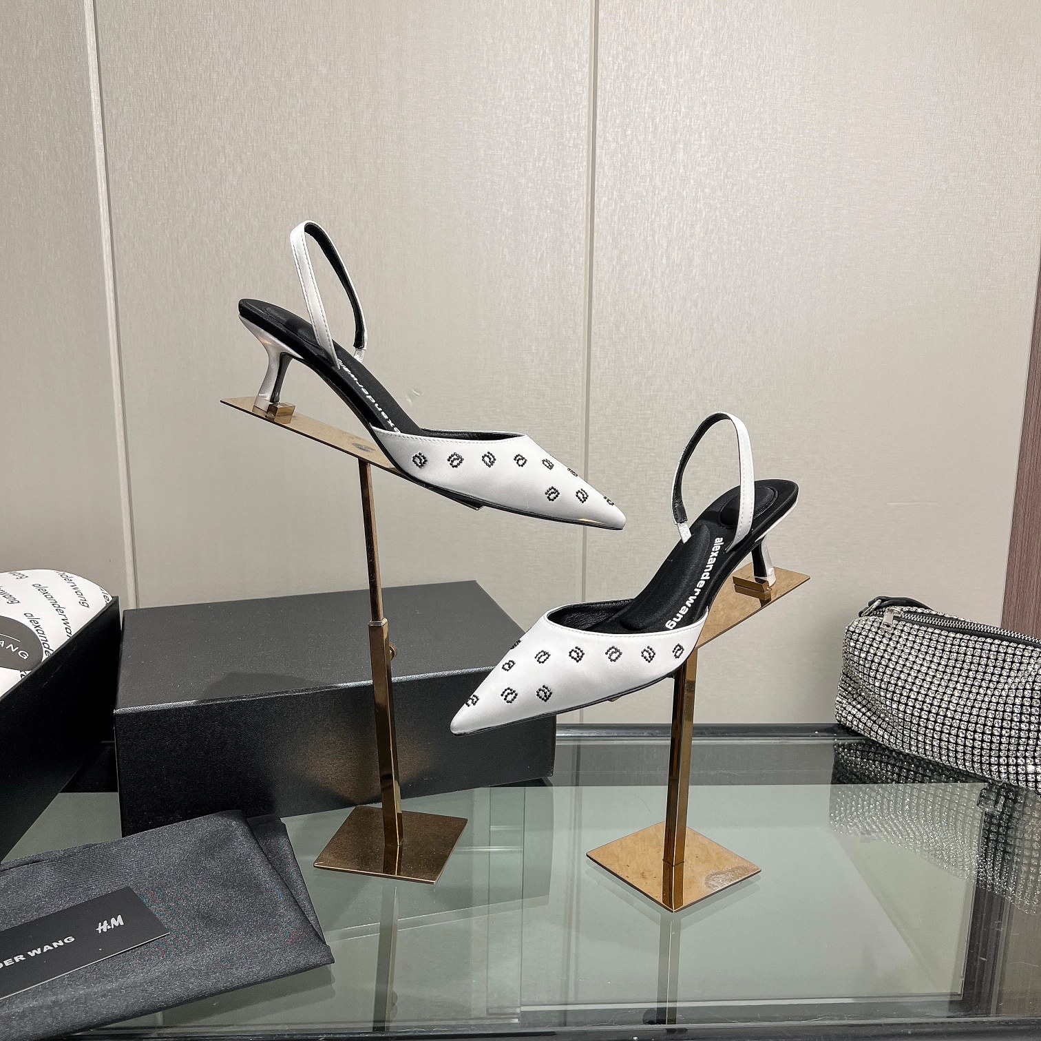 Da Wang 2023 nuevo! Alexander Wang Alexander Wang zapatos de tacón alto de las mujeres de lujo Alexa