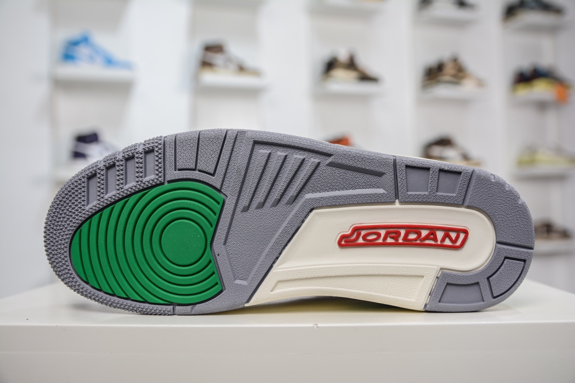 360 外贸Air Jordan 3 Retro ”Lucky Green” 潮流复古篮球鞋 CK9246-136
