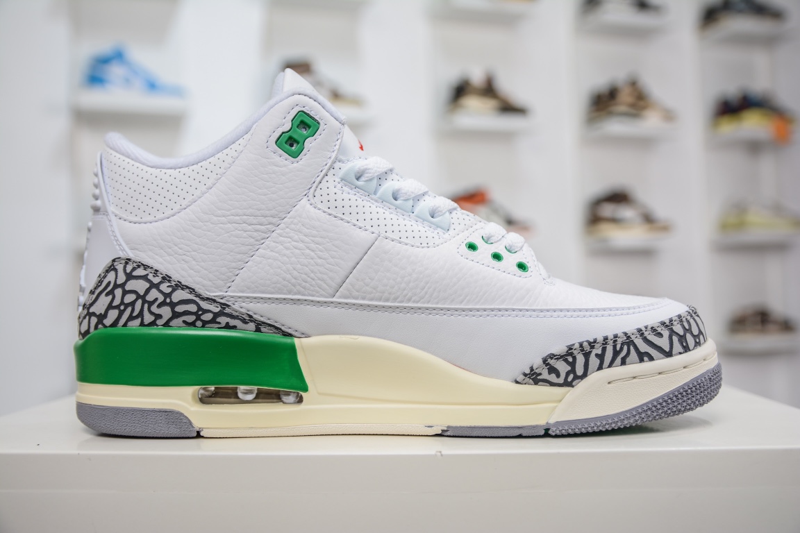 360 外贸Air Jordan 3 Retro ”Lucky Green” 潮流复古篮球鞋 CK9246-136