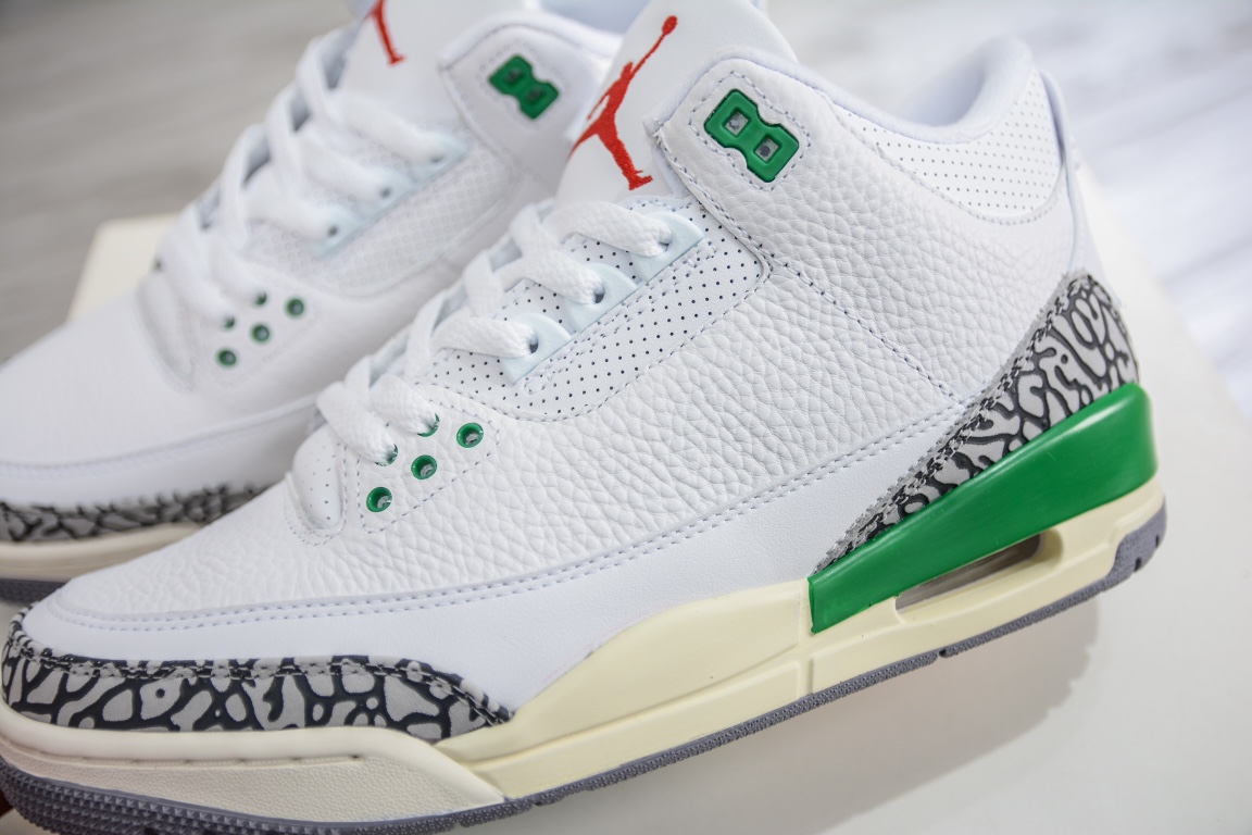 360 外贸Air Jordan 3 Retro ”Lucky Green” 潮流复古篮球鞋 CK9246-136