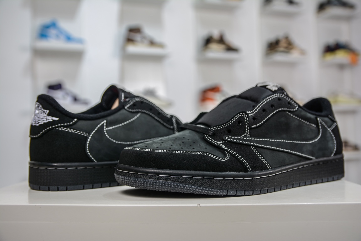 260 顶级性价比原装Travis Scott x Air Jordan 1 Low OG “Black Phantom” 低帮 DM7866-001