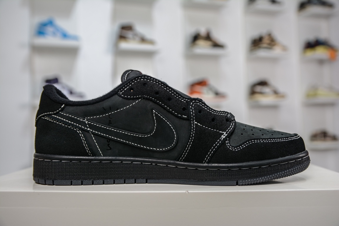 260 顶级性价比原装Travis Scott x Air Jordan 1 Low OG “Black Phantom” 低帮 DM7866-001