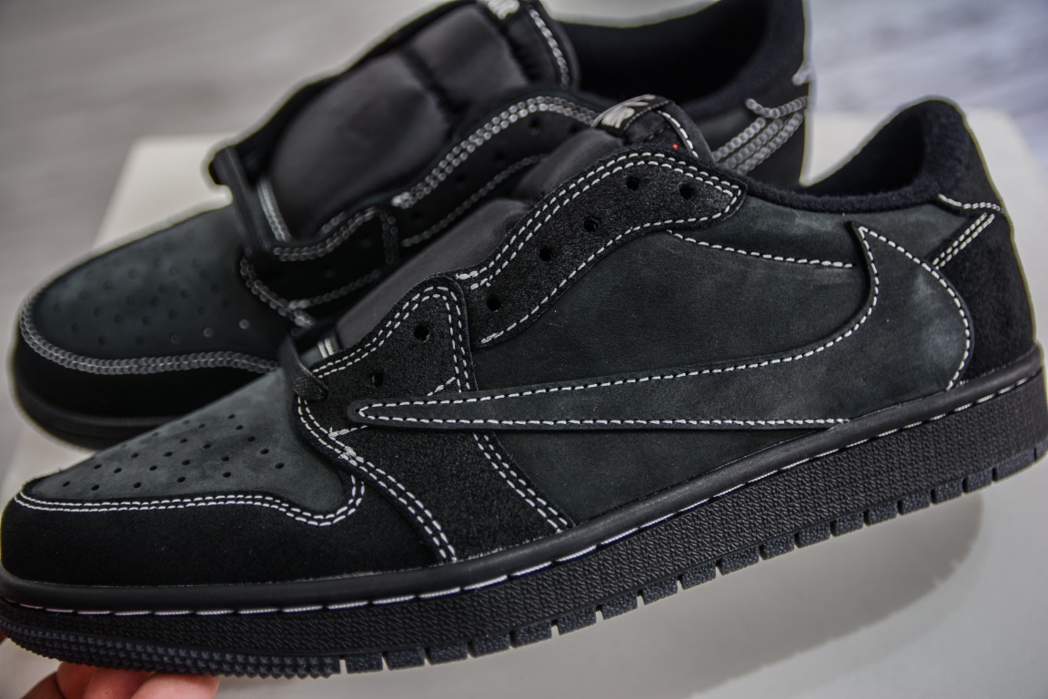 260 顶级性价比原装Travis Scott x Air Jordan 1 Low OG “Black Phantom” 低帮 DM7866-001