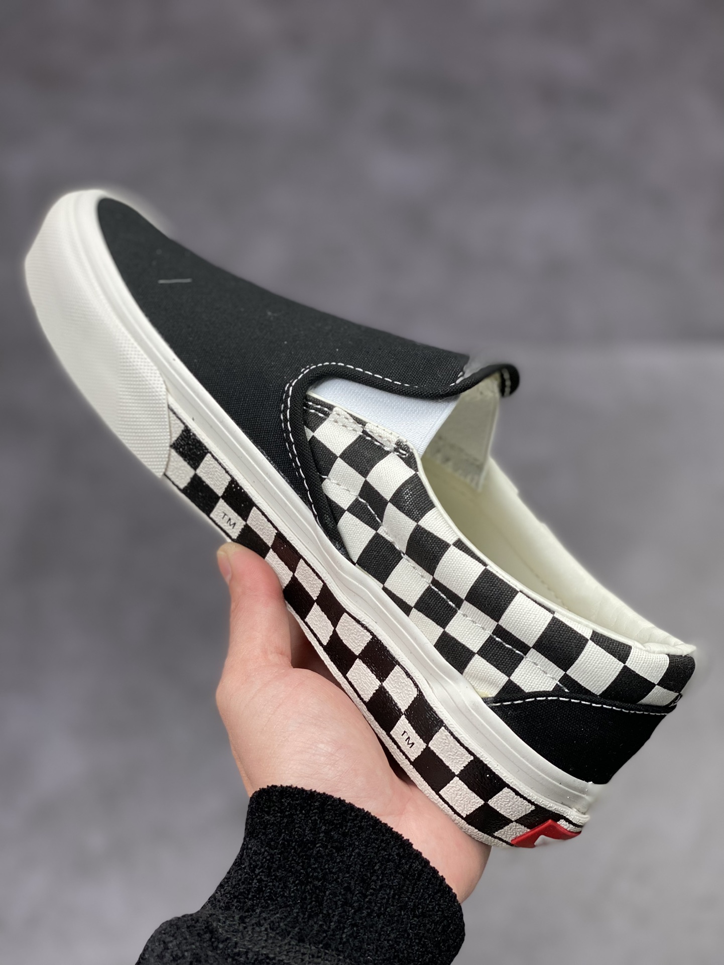 130 Vans Slip-On 万斯黑白棋盘格经典款侧边棋盘格一脚蹬懒人低帮帆布鞋