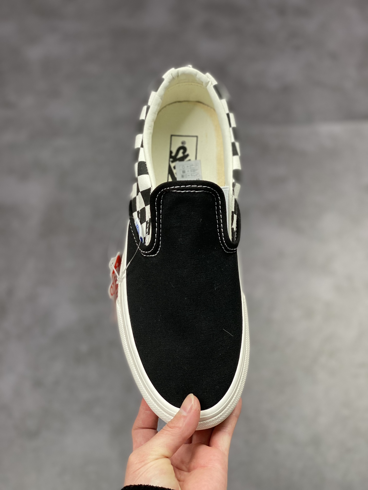 130 Vans Slip-On 万斯黑白棋盘格经典款侧边棋盘格一脚蹬懒人低帮帆布鞋