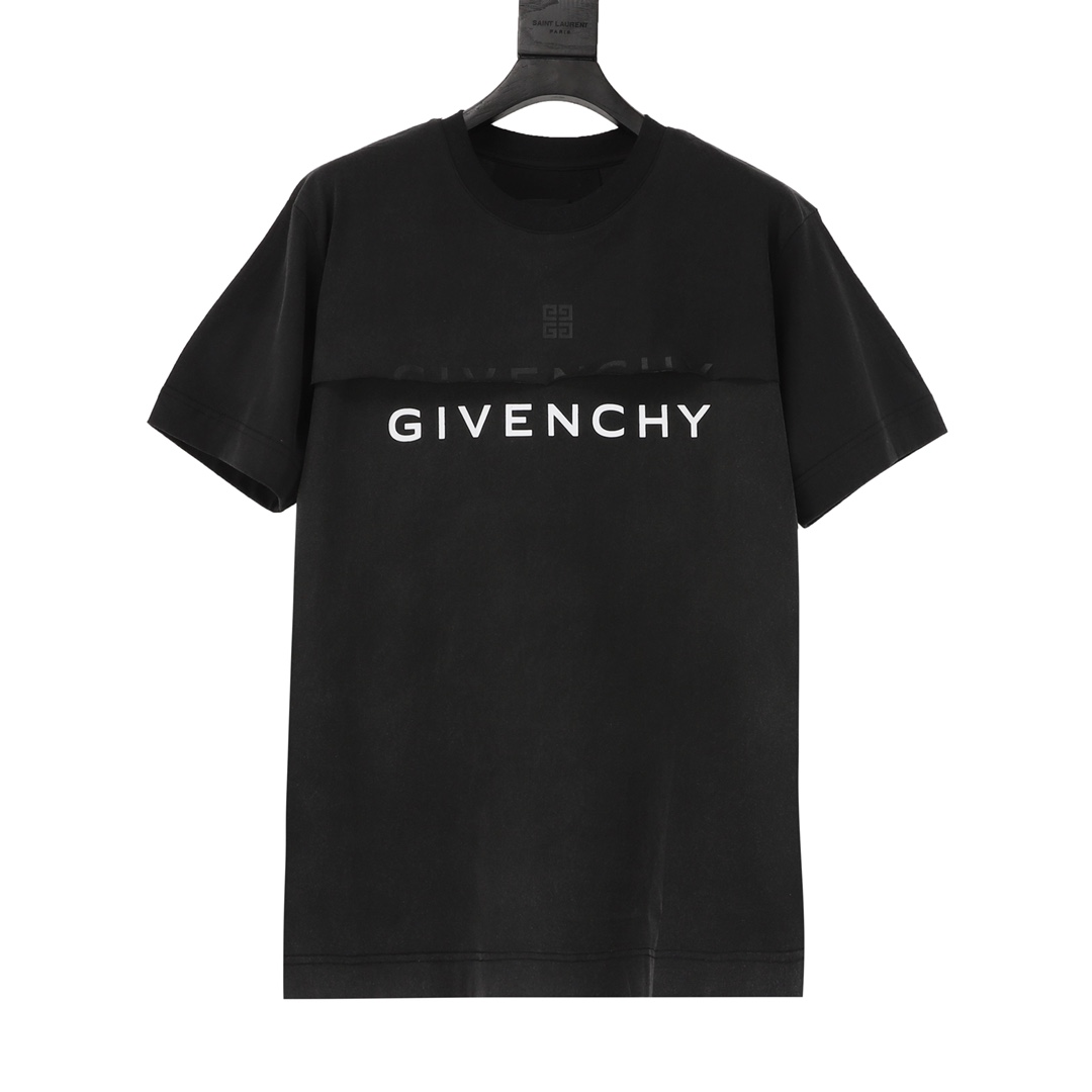 Givenchy纪梵希GVC 23SS 假两件双层印花短袖T恤