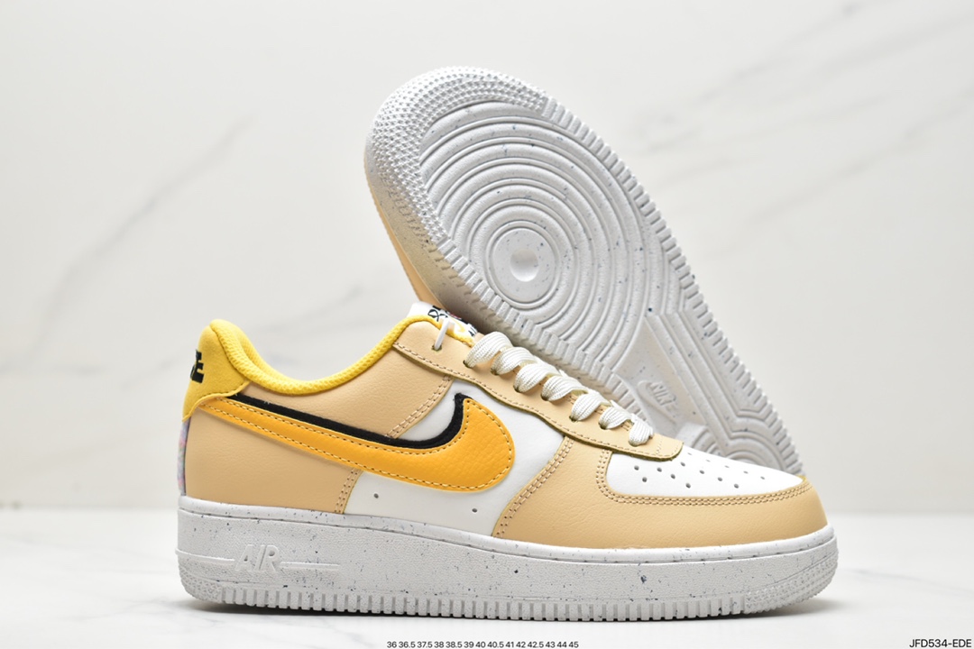 170 Nike Air Force 1 Low 07 LV8 EMB “82 Double Swoosh Yellow“ 黄白黑双勾DX6065-171