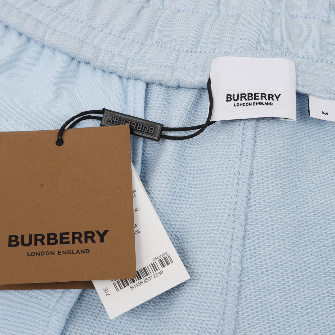 Burberry巴宝莉BBR 23SS 兔年限定印花短裤定织380g毛圈布活性黑环保染色