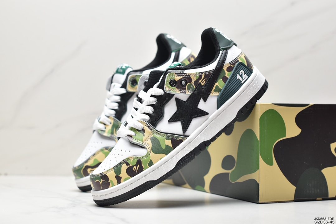 Japan's Harajuku fashion brand A Bathing Ape BAPE Sk8 Sta Low SK8 series low-top casual sports skateboard shoes