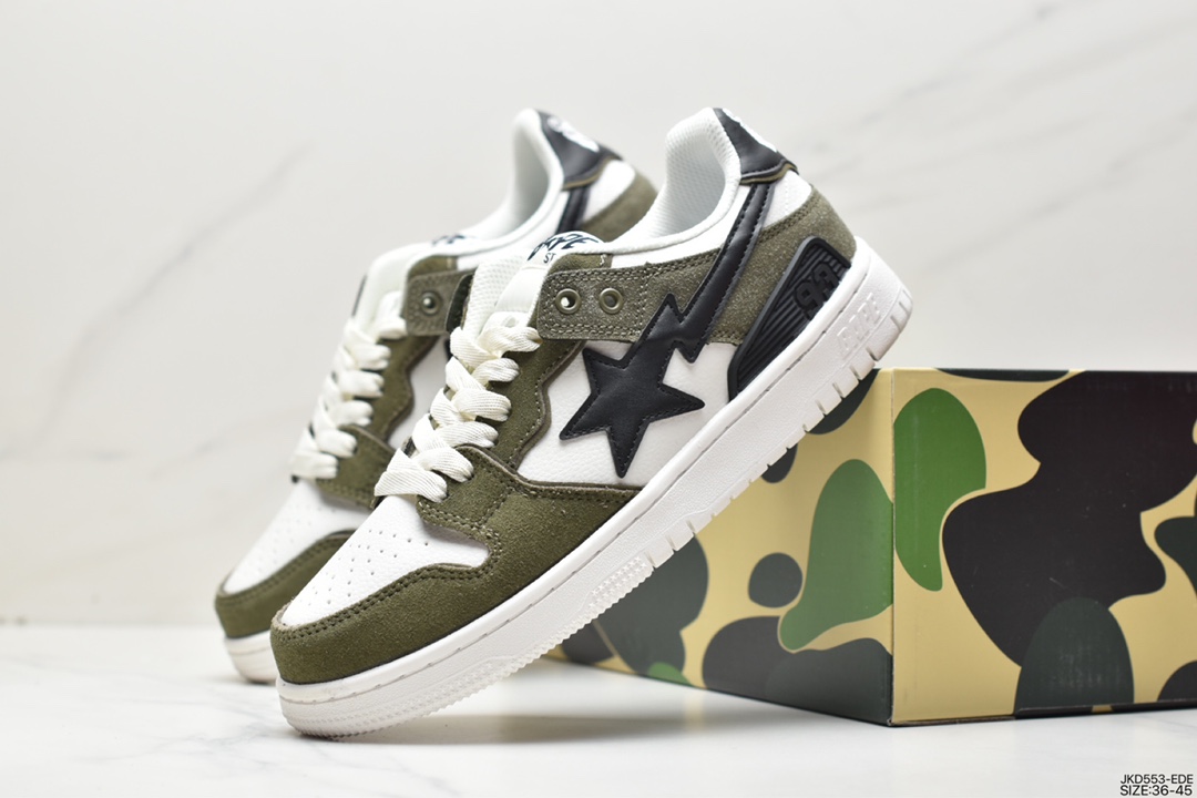 Japan's Harajuku fashion brand A Bathing Ape BAPE Sk8 Sta Low SK8 series low-top casual sports skateboard shoes