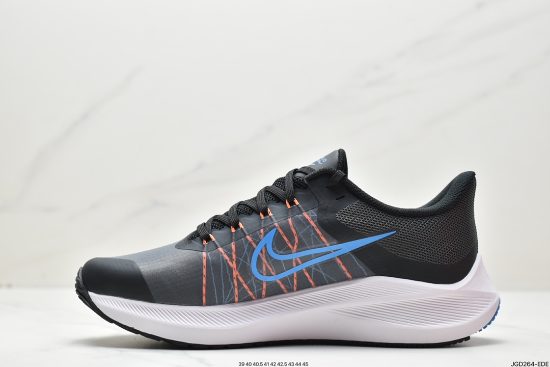 Pure original NK Air Zoom Winflo V8 black and blue moon landing mesh breathable professional running shoes CW3419-007