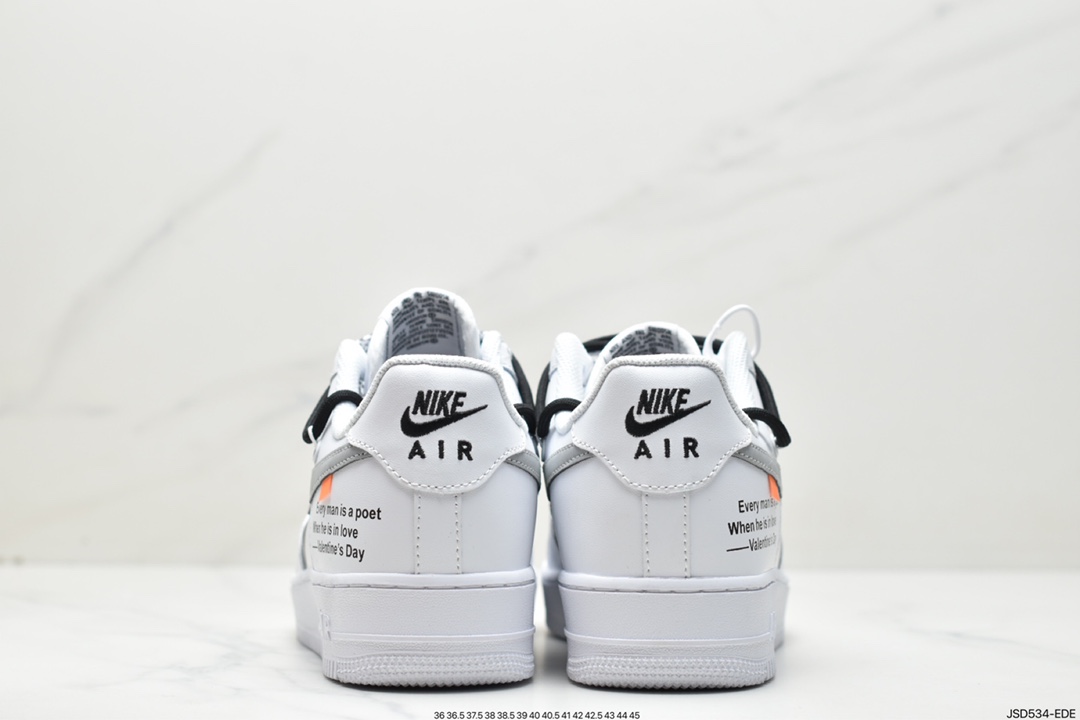 200 Off-White x Nike Air Force 1'07 Low”White/Black”空军一号板鞋“OW白黑斑马线绑绳”CV1724-115