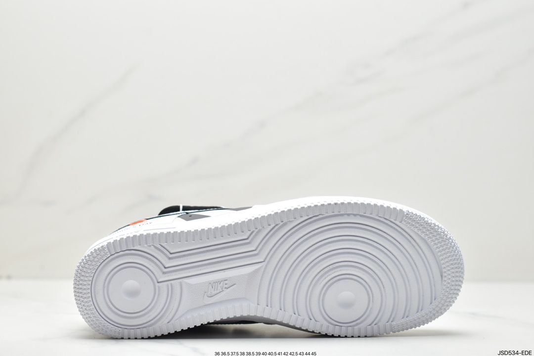 200 Off-White x Nike Air Force 1'07 Low”White/Black”空军一号板鞋“OW白黑斑马线绑绳”CV1724-115