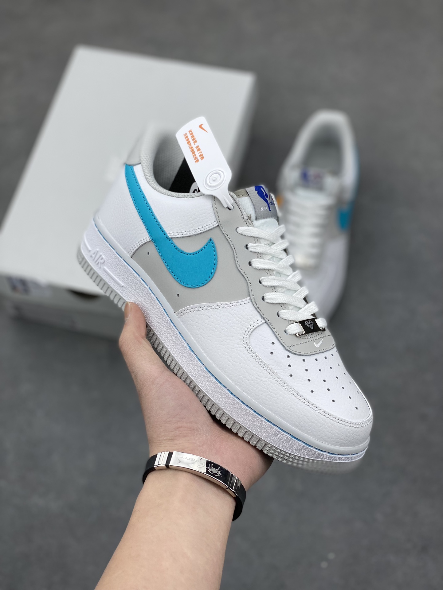 Nike Air Force 1 Low White/Grey/Blue Casual Sneakers - Sizes 36-45 2 i1677801224 2071 0