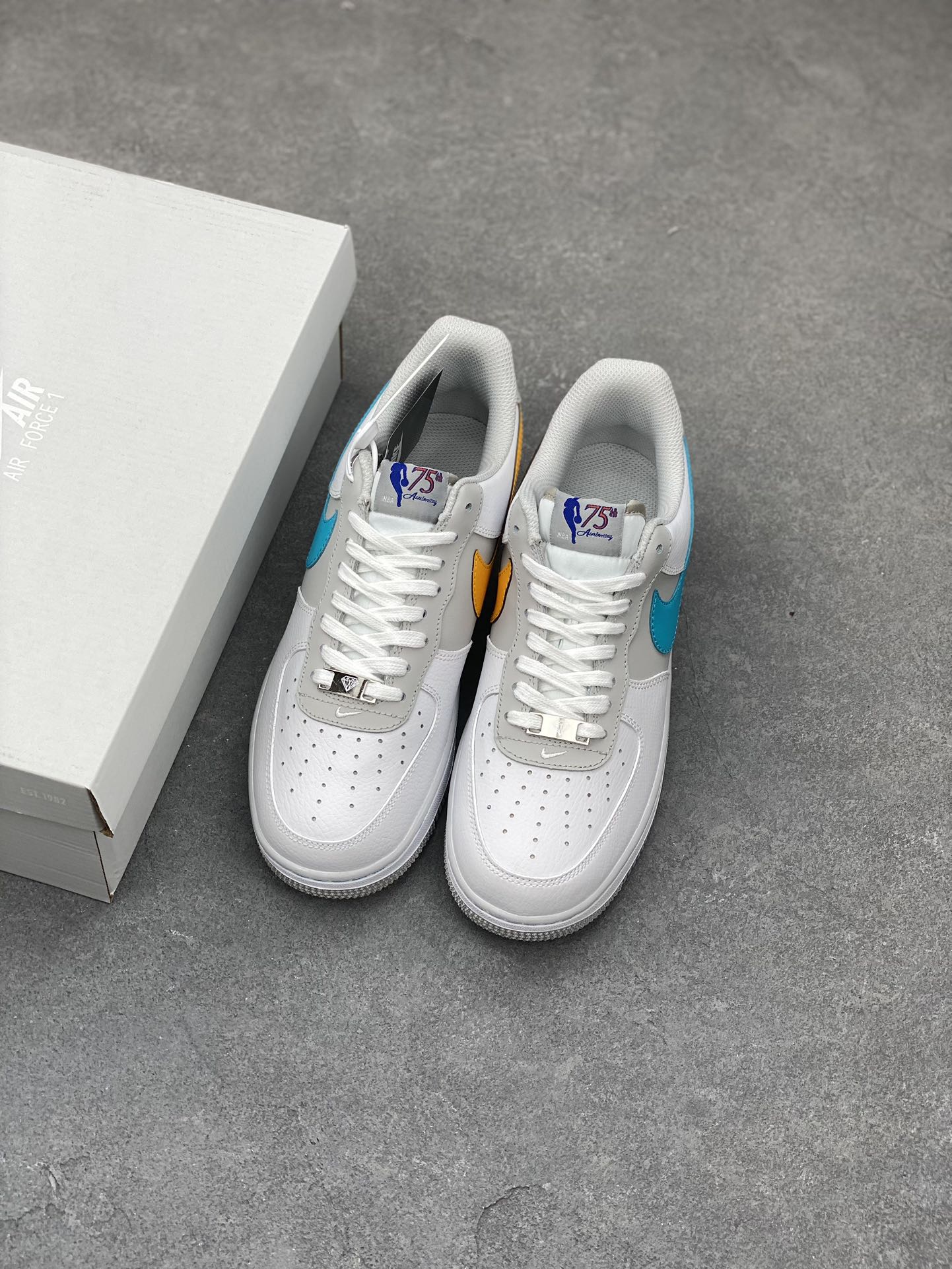 Nike Air Force 1 Low White/Grey/Blue Casual Sneakers - Sizes 36-45 9 i1677801224 2492 7