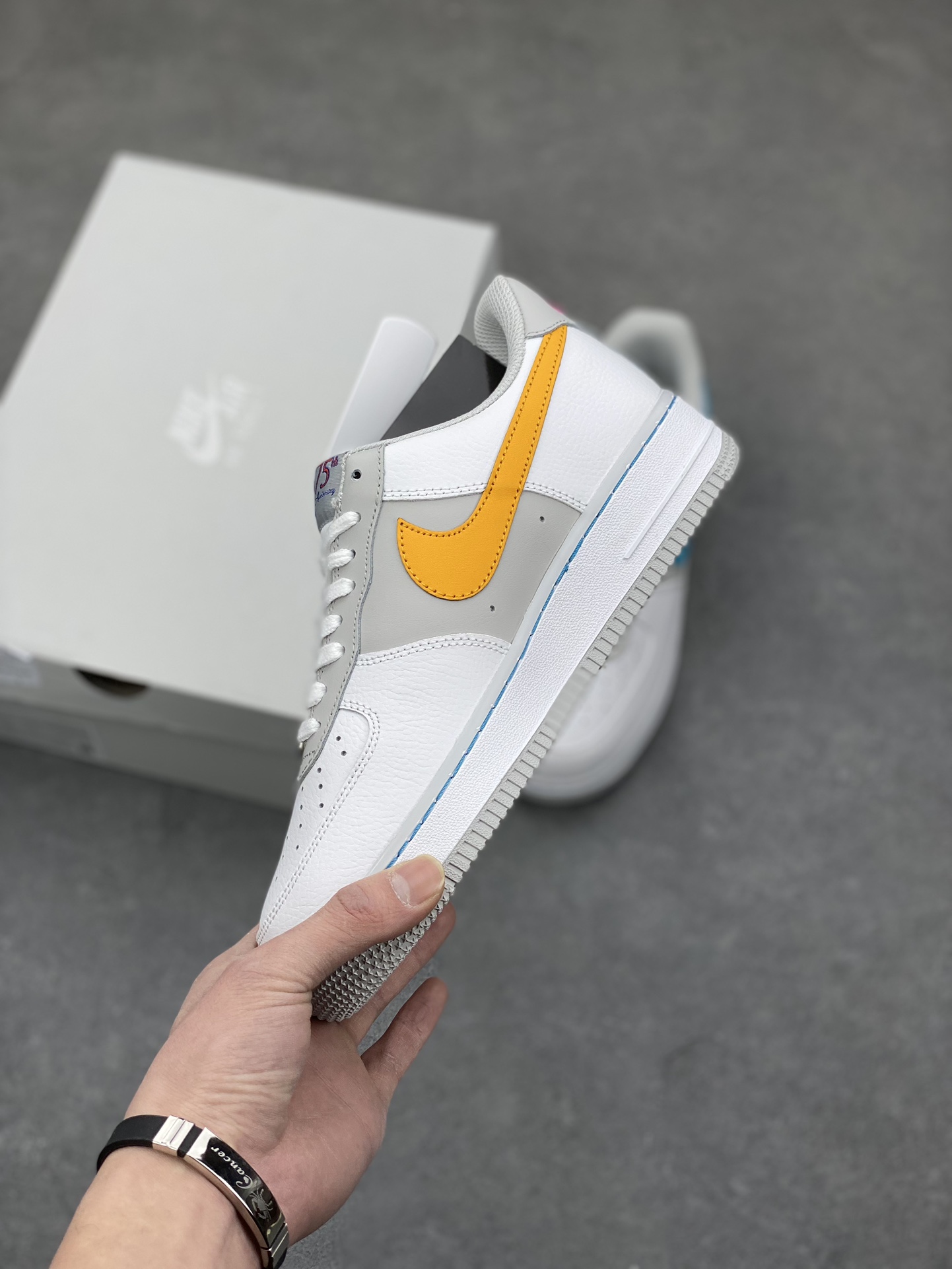 Nike Air Force 1 Low White/Grey/Blue Casual Sneakers - Sizes 36-45 4 i1677801224 5671 2