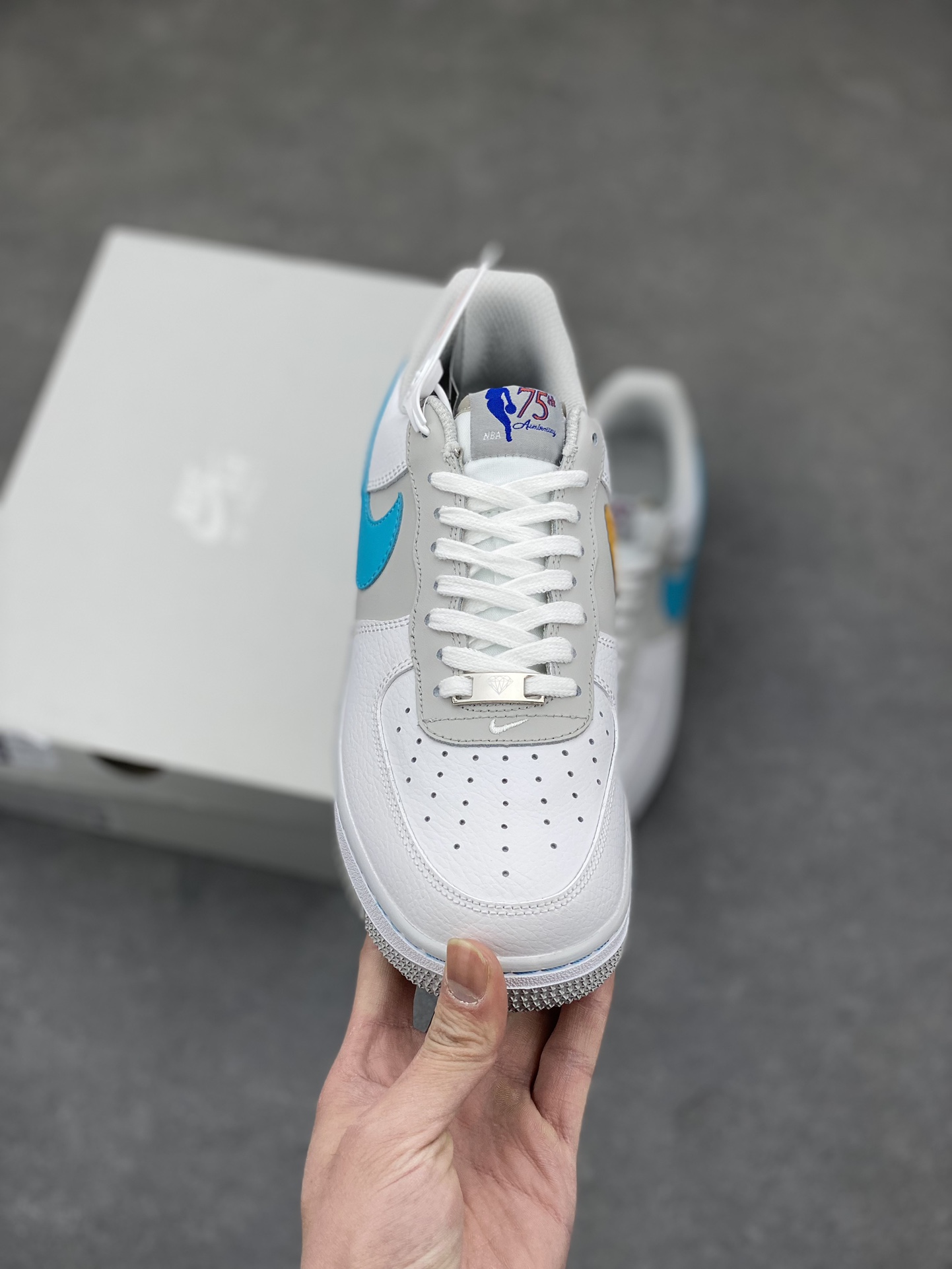 Nike Air Force 1 Low White/Grey/Blue Casual Sneakers - Sizes 36-45 3 i1677801224 6039 1
