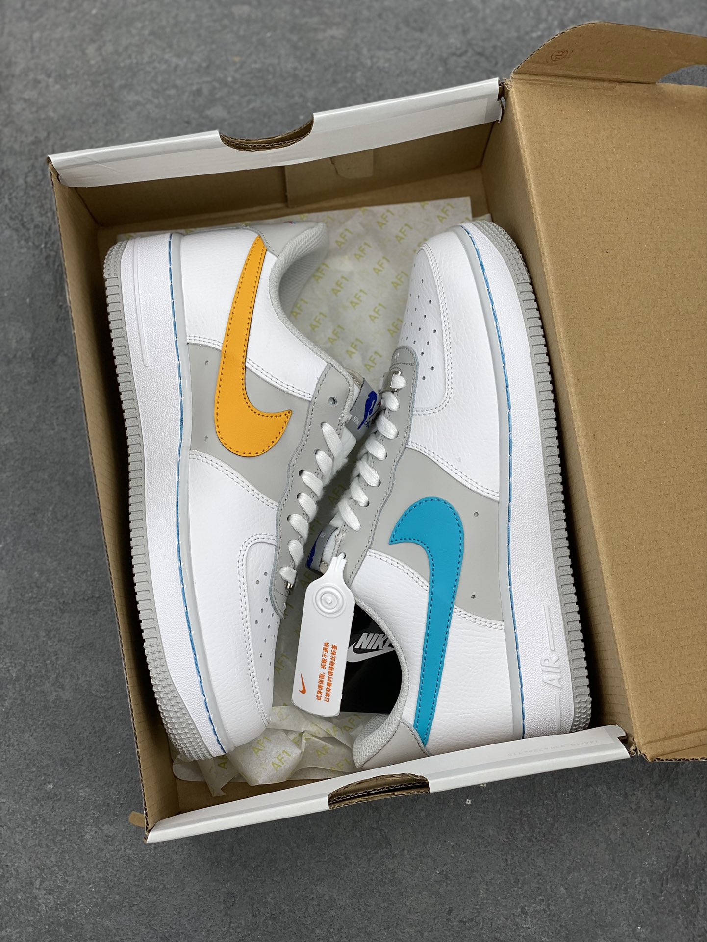 Nike Air Force 1 Low White/Grey/Blue Casual Sneakers - Sizes 36-45 10 i1677801224 8077 8