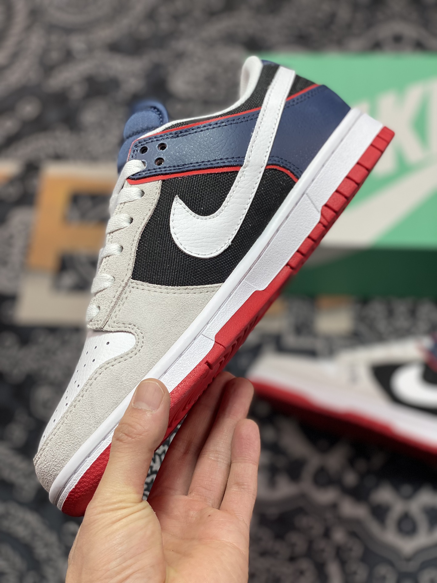 260 Nike SB Dunk Pro Low”Ronaldinho”扣篮系列低帮板鞋“灰白深蓝罗纳尔多”318020-015