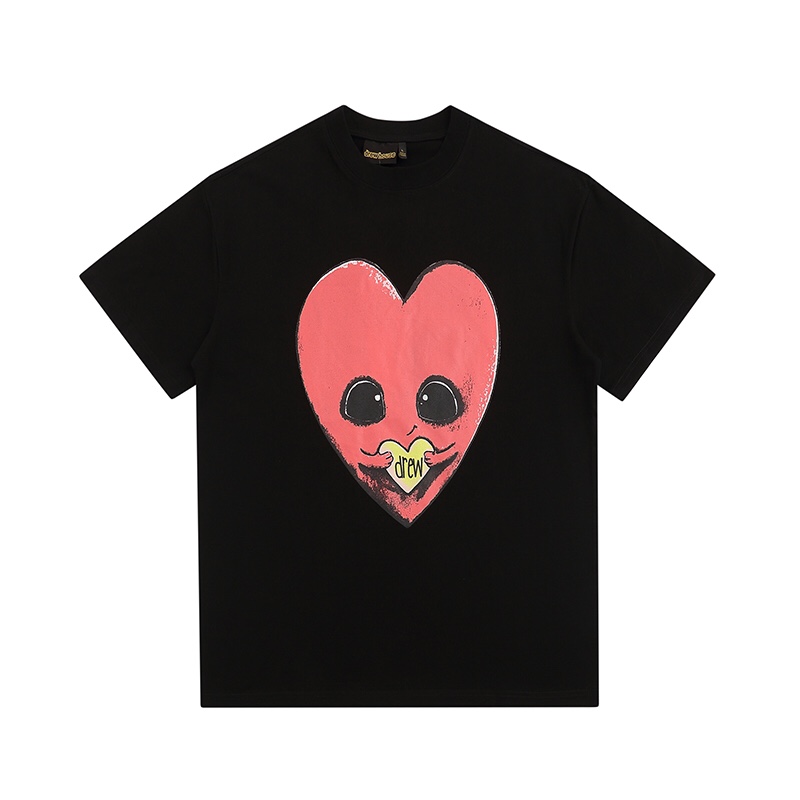 “DREW HOUSE LAUGHTY-HOSE Black T-shirts in Various Sizes with 230g Cotton Fabric”