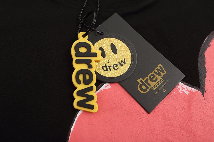 “DREW HOUSE LAUGHTY-HOSE Black T-shirts in Various Sizes with 230g Cotton Fabric” - 图片 5