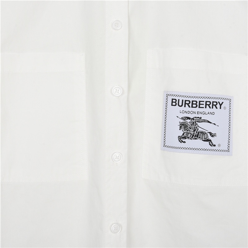 240 Burberry/巴宝莉 23ss 战马标签贴布府绸棉长袖衬衫