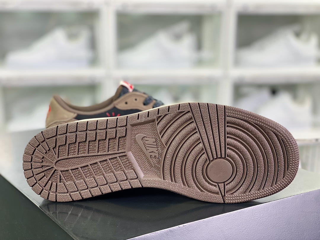 400 Travis Scott x 【Nike】 Air Jordan 1 Retro Low OG”Cactus Jack”AJ1乔丹一代篮球鞋“TS联名深棕黑白倒钩”CQ4277-001