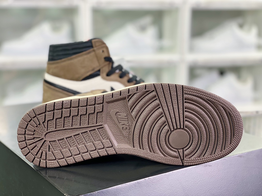 450 Travis Scott x 【Nike】 Air Jordan 1 Retro High OG”Cactus Jack”AJ1乔丹一代篮球鞋“深棕白黑倒钩鬼脸”CD4487-100