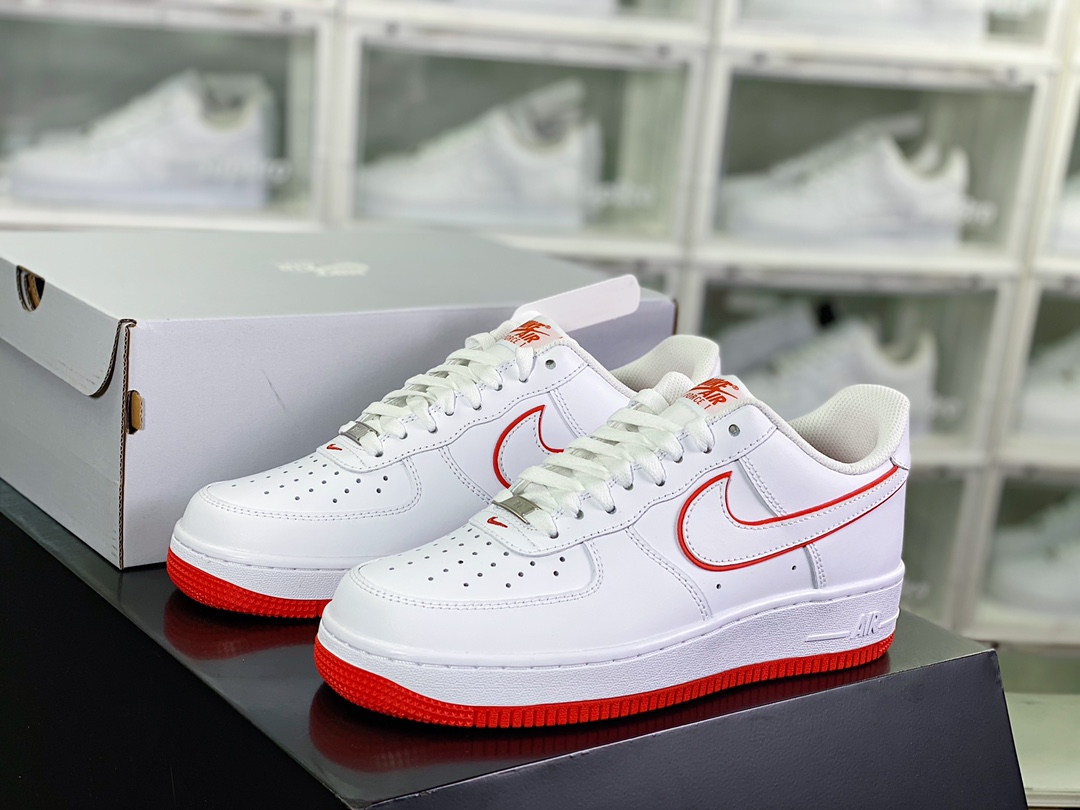 200 Air Force 1’07 Low LX”White/UNC”空军一号经典低帮百板鞋“皮革白红叠钩”DV0788-102