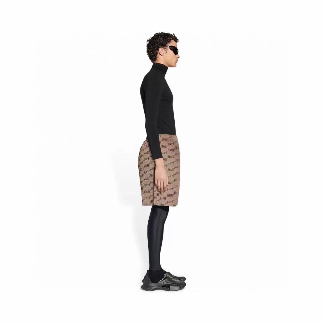 Balenciaga/巴黎世家 2022FW 双B印花休闲宽松短裤