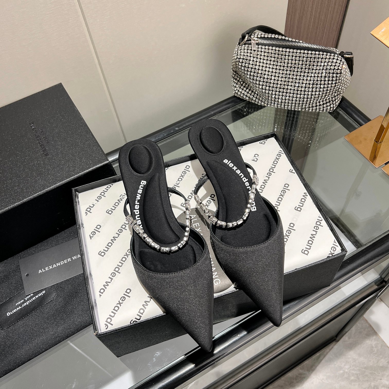 Da Wang 2023 nuevo! Alexander Wang Alexander Wang zapatos de tacón alto de las mujeres de lujo Alexa