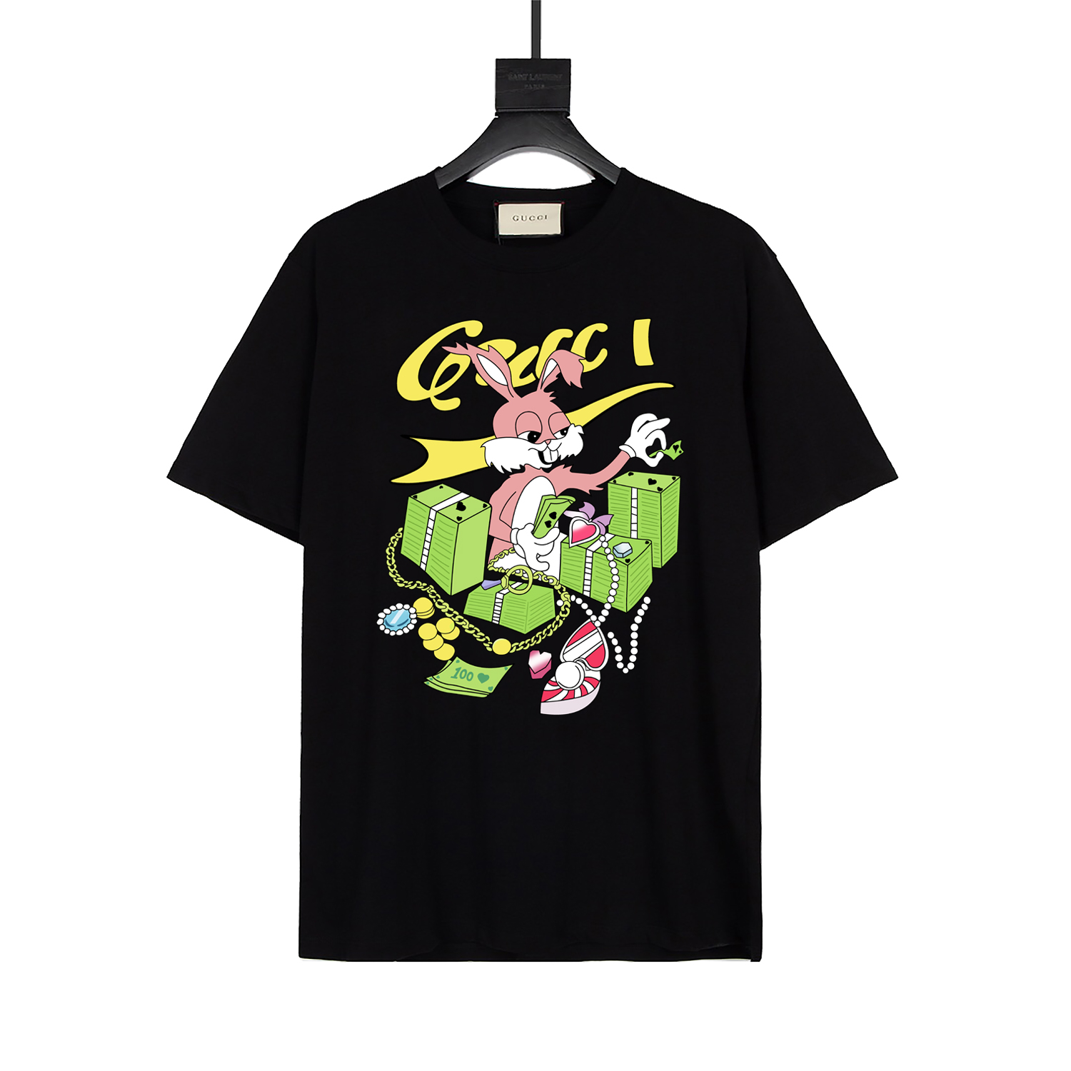 Gucci 20ss Camiseta de manga corta con estampado de edición especial del Año del Conejo. Algodón puro personalizado de …