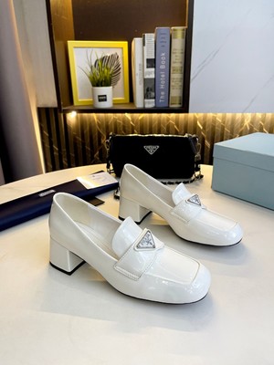 Prada 7 Star High Heel Pumps Single Layer Shoes 2023 AAA Replica Customize Genuine Leather Patent Sheepskin Fashion