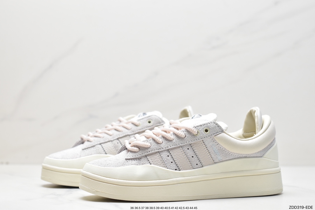 Original box Bad Bunny x adidas originals Campus Bad Bunny white casual sports sneakers FZ5823