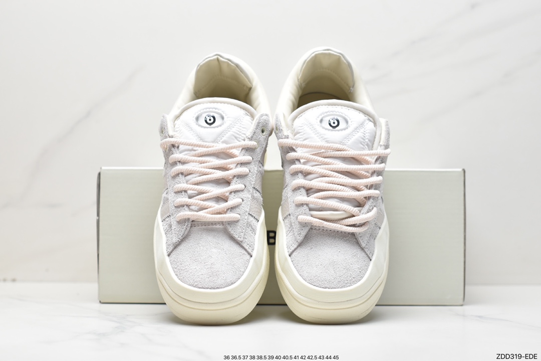 Original box Bad Bunny x adidas originals Campus Bad Bunny white casual sports sneakers FZ5823