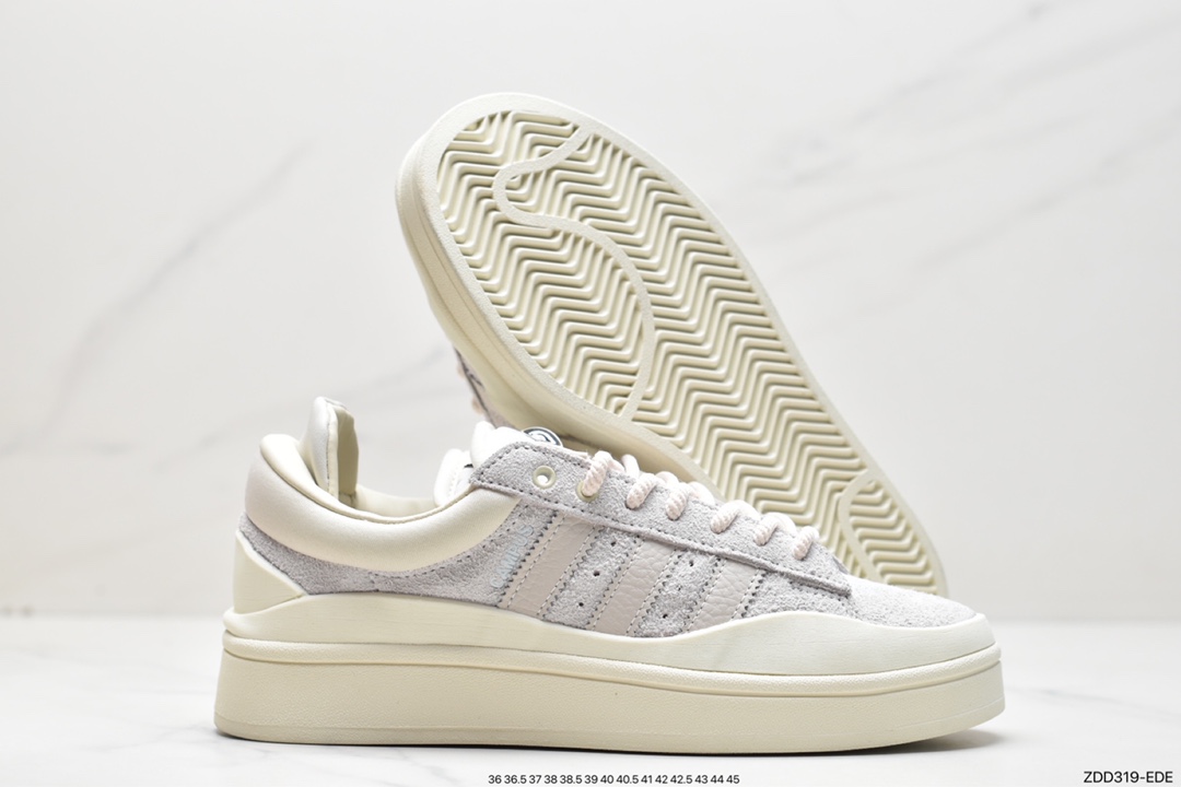 Original box Bad Bunny x adidas originals Campus Bad Bunny white casual sports sneakers FZ5823