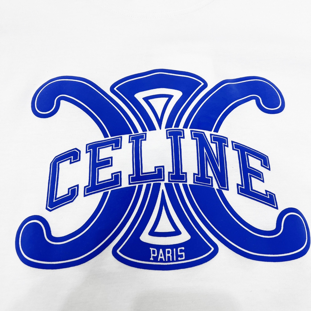 CELINE/赛琳 经典锁链logo印花圆领短袖