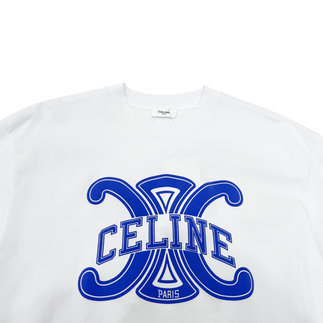 CELINE/赛琳 经典锁链logo印花圆领短袖