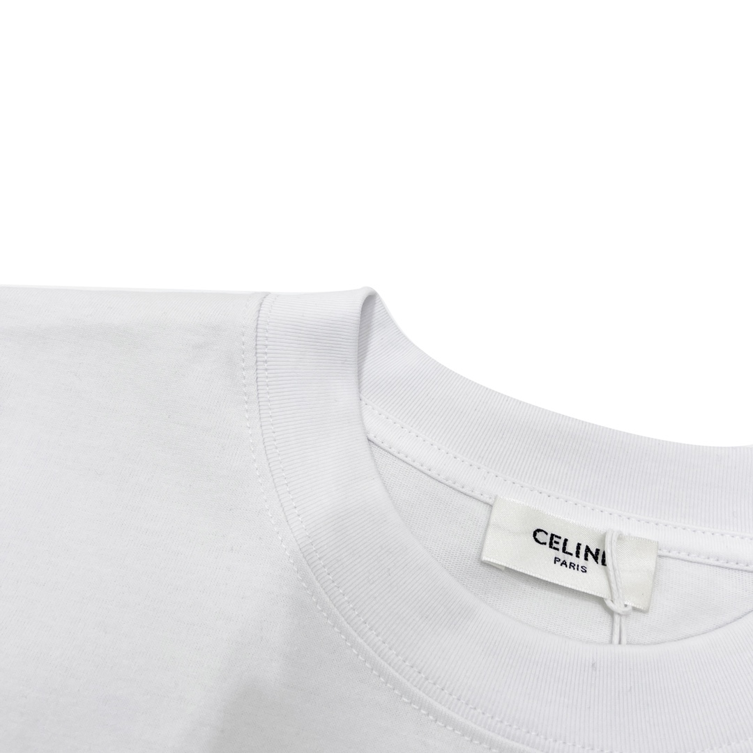 CELINE/赛琳 经典锁链logo印花圆领短袖