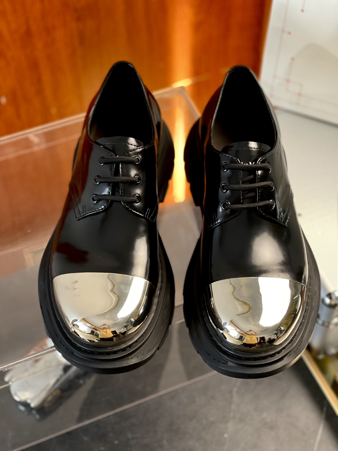Precio real McQu ＊McQueen Tread Derby zapatos ♞talla; 38~46 100% piel de becerro. Cómodo de llevar. Zapatos con cordone…
